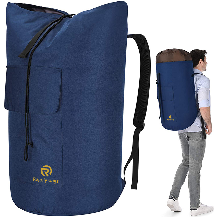 Laundry Backpack with Padded Shoulder Strap, Sturdy Travel Hanging for College Dorm, Apartment for Student Laundry Bag