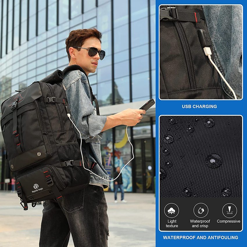 Large Capacity Design Waterproof USB Charging One Package for Dual Use Backpack