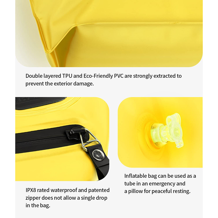 Waterproof Floating Pouch Dry Bag with Adjustable Cross Body Strap Floating Pouch for Water Activity Snorkeling Swimming Kayaking