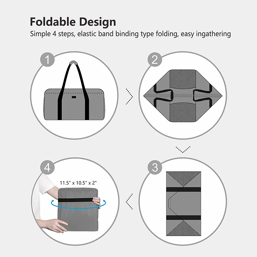 Extra-Large Utility Tote Bag with 3 Pockets, Waterproof Beach Bag Collapsible Reusable Grocery Basket for Storage Laundry Bag