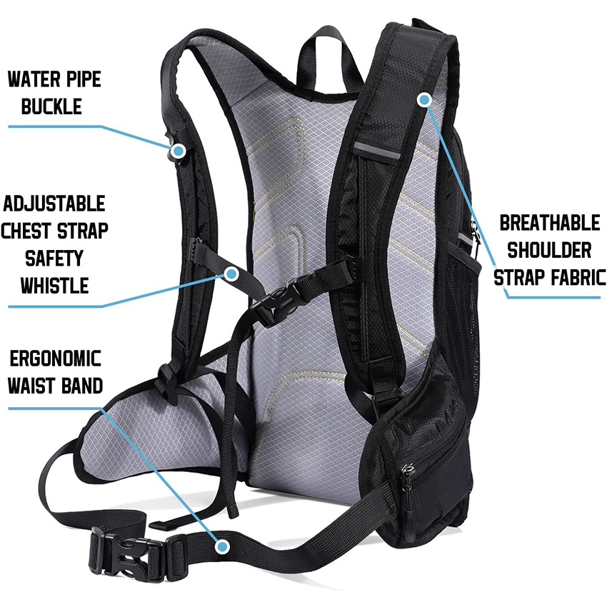 with 2L Water Bladder, Hydration Packs for Cycling Biking Running Hiking Climbing Skiing, Lightweight Hydration Bag