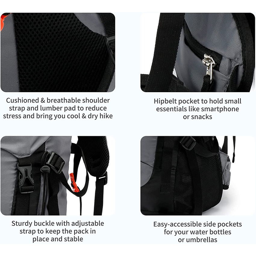 36L Waterproof Lightweight Hiking Backpack Daypack with Rain Cover for Backpacking Travel Climbing Camping Skiing Bag