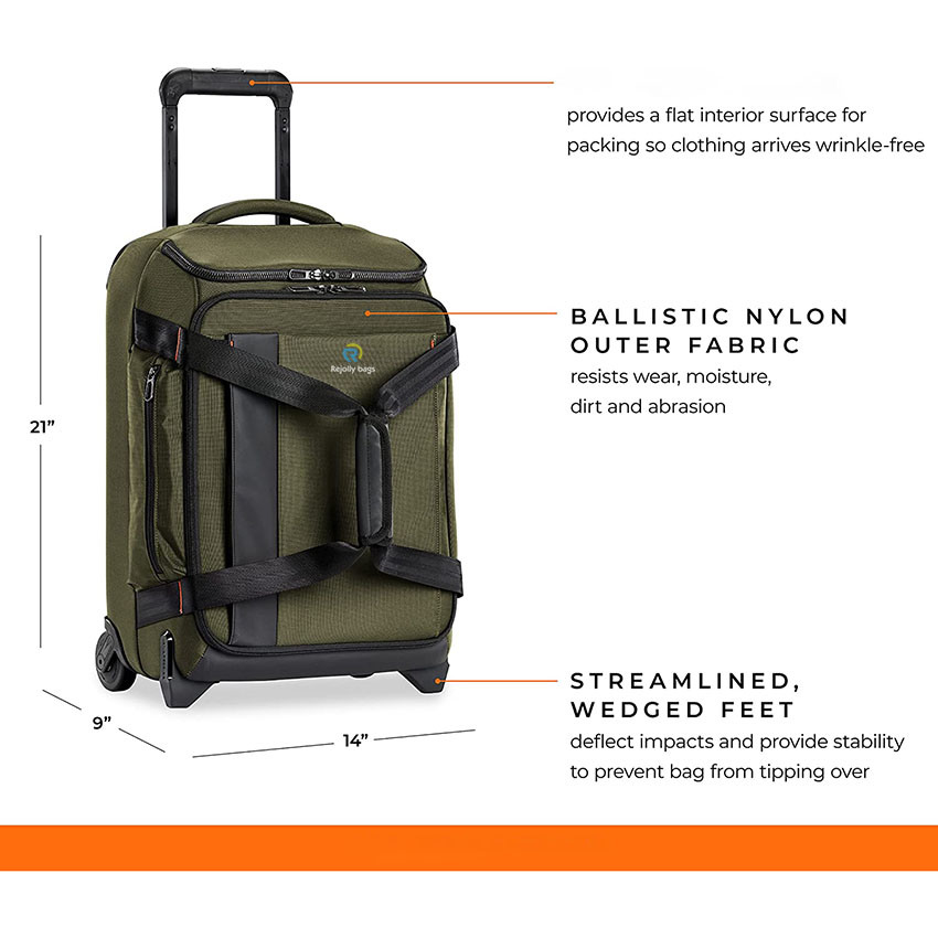 Upright Rolling Duffel Bag Large Capacity Carry-on Luggage