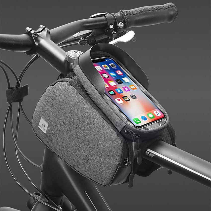 Waterproof Bike Pouch Bag Cycling Front Top Tube Touchscreen Sun Visor Storage Bag for Smart Phone Bicycle Bag