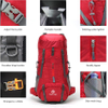 75L Hiking Backpack with Rain Cover Waterproof Camping Backpack Shoes Warehouse for Men Women Bag