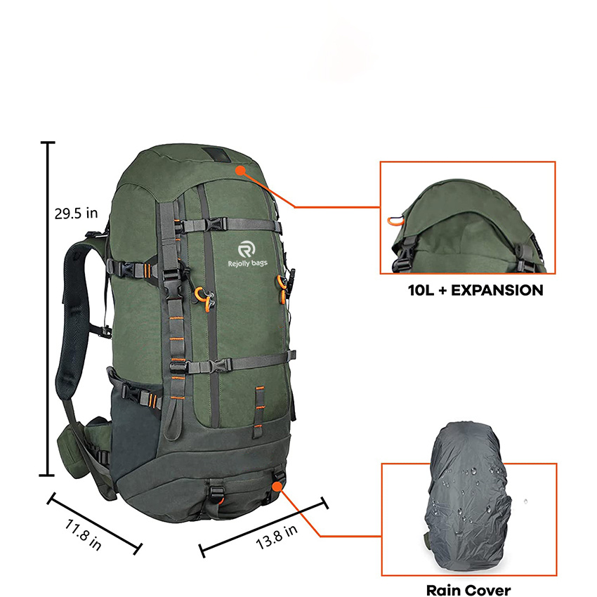 Hunting Backpack Internal Frame Hiking Backpack Waterproof Daypack for Extendable 40L+/80L+ Capacity Bag