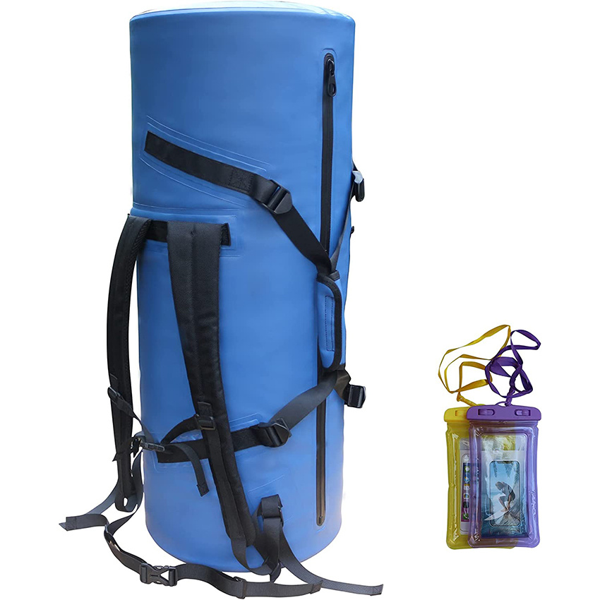 80L Large Capacity Waterproof Backpack with Airtight Zipper Closure Bag