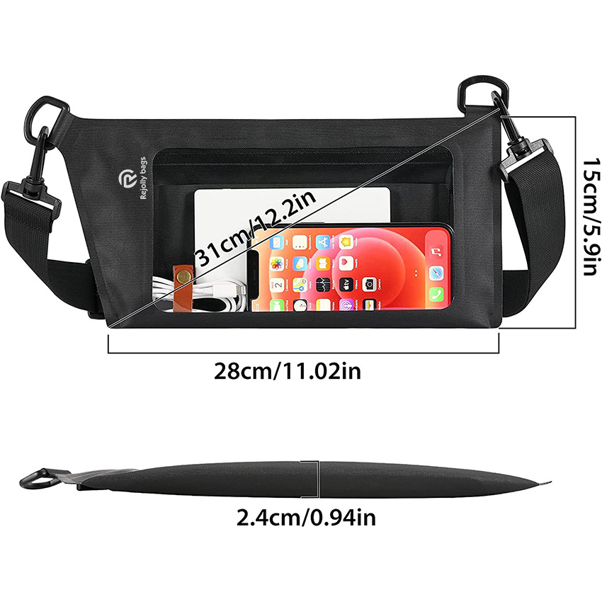 Waterproof Fanny Pack Pouch, Touchable Screen Phone Pouch with Adjustable Strap, Keep Your Phone & Valuables Safe and Dry for Swimming Boating Dry Bag