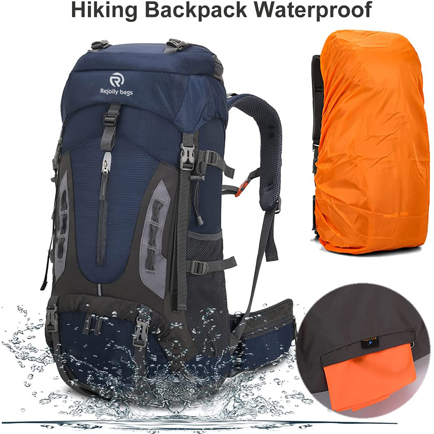 60L Hiking Backpack Men Women Camping Daypack Waterproof Mountaineering Climbing Bag with Rain Cover