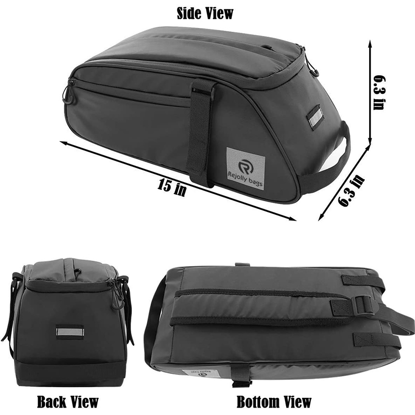 Multifunctional bicycle Rear Rack Bag, Water Resistant 8liters Capacity Bicycle Bag