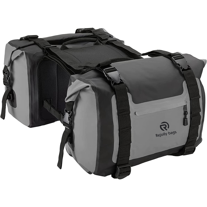 Waterproof Saddle Bags Side Bags for Motorcycle Mortorbike Travel, 50L Detachable Bags Reflective Design Motorbike Bag