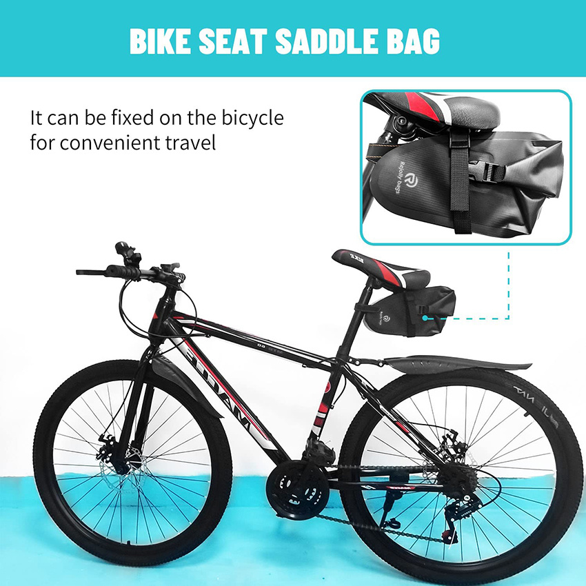 Waterproof Bike Saddle Bag Under Seat, Bicycle Storage Pack, Cycling Wedge Pack, Storage Pouch for Mountain and Road Bike Bag