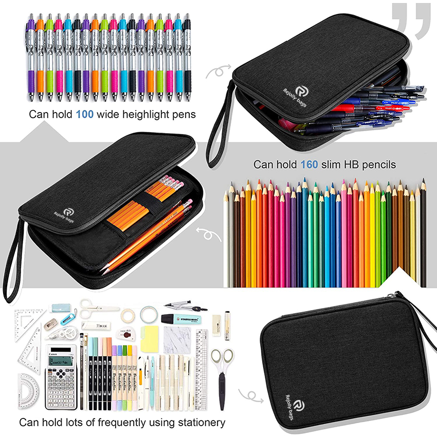 Big Capacity Storage Pouch Marker Pen Pencil Case Simple Stationery Bag High School Office Pen Bag RJ21645