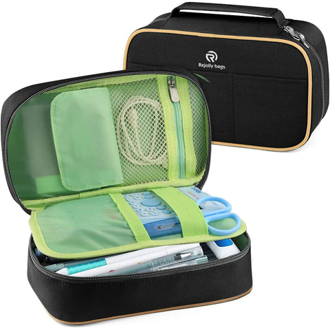 Large Capacity Pencil Holder Pen Bag Makeup Pouch Durable Students Stationery With Double Zipper Pen Bag RJ21641