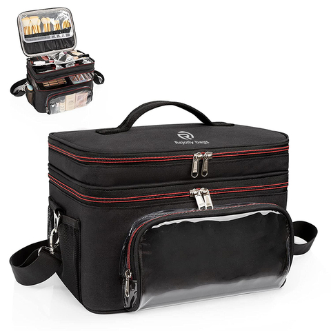 Professional Cosmetic Organizer Case with Heat Insulation Aluminium Film, Travel Make Up Storage Bag for Makeup Artist Cosmetic Bag RJ21688