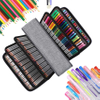 Colored Gel Pens Holder Organizer High Capacity Pencil Bag with Multilayer Compartments for Watercolor Pen Bag RJ21652