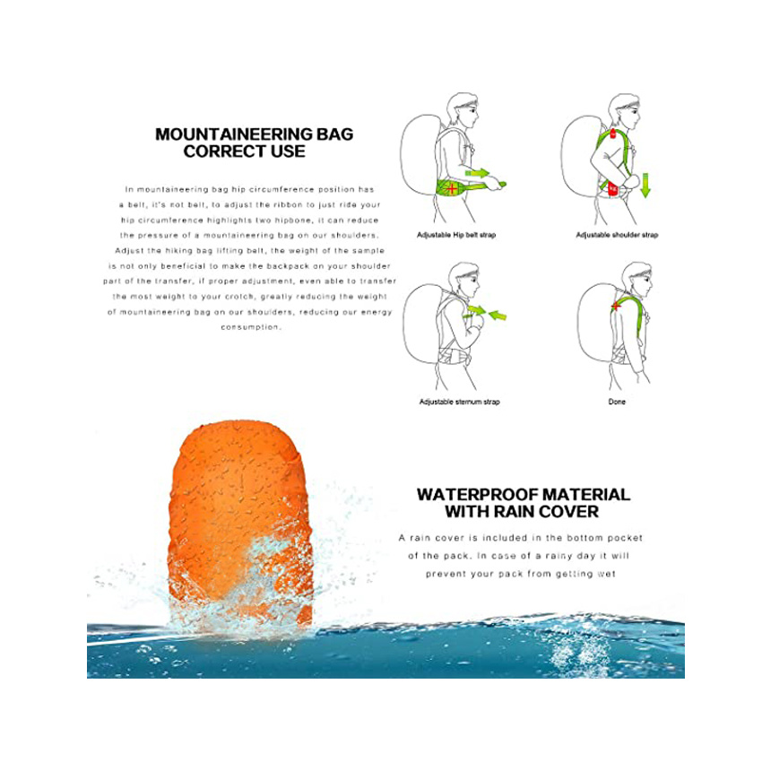 Waterproof Travel Bags Hiking Mountain Bag Outdoor Hiking Camping Travel Backpack