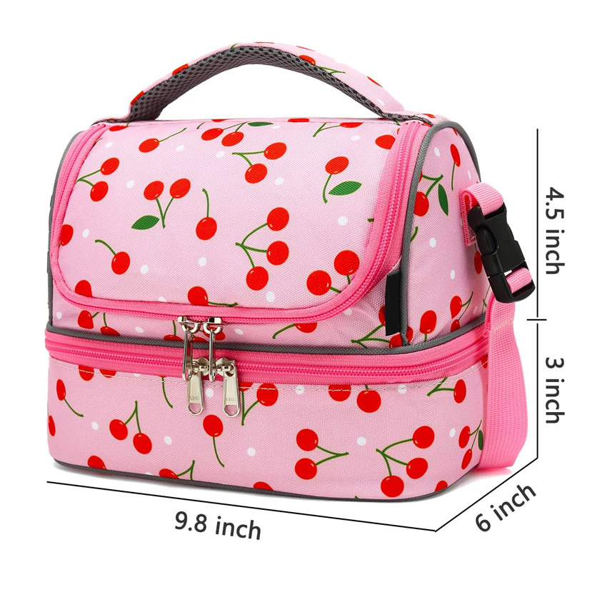 Simple and Lovely Pink Lunch Bag Durable Food Insulated Bag Weekend Picnic Bag