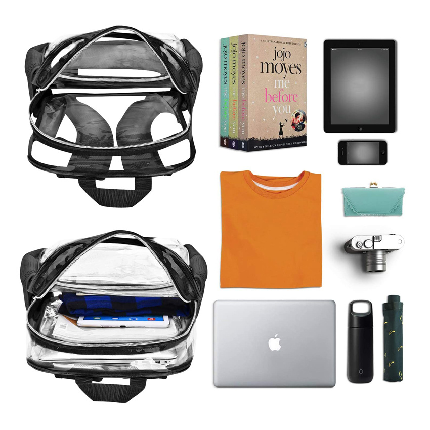 Heavy Duty Clear Backpack Transparent Backpack Women′s Backpacking Backpack Eco Friendly Durable Rucksack