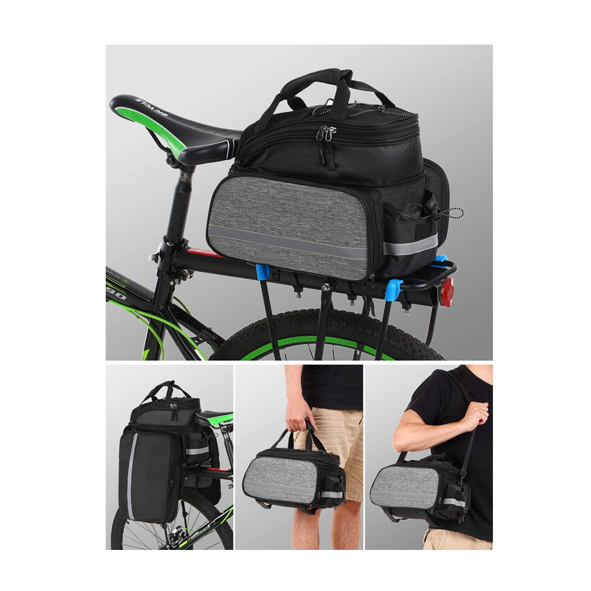Adjustable Capacity Bicycle Bag Multifunctional Bike Bag Bicycle Pannier Bag