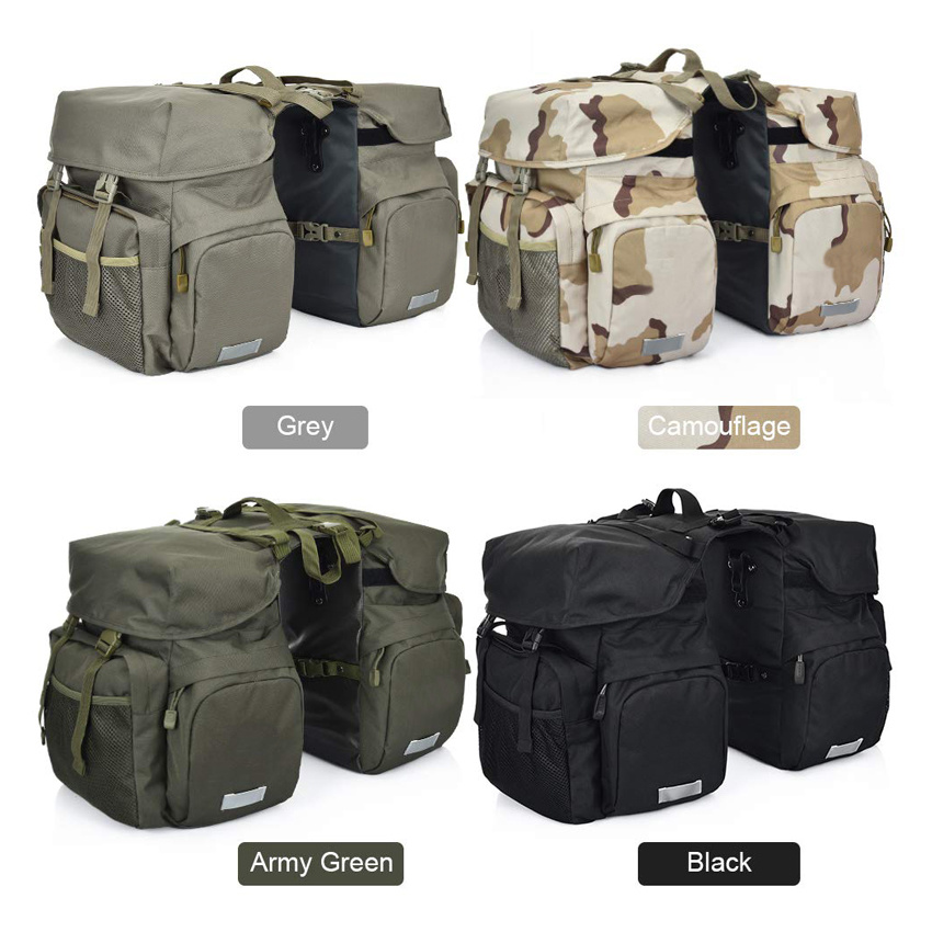 Adjustable Large Capacity Bike Bag 600D Polyester Waterproof Pannier Bags for Bicycles Double Pannier Bag