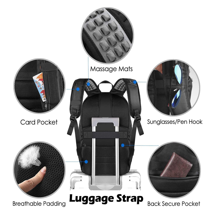 Travel Backpack for Laptop and Notebook with USB Charging Port Water Resistant Bag