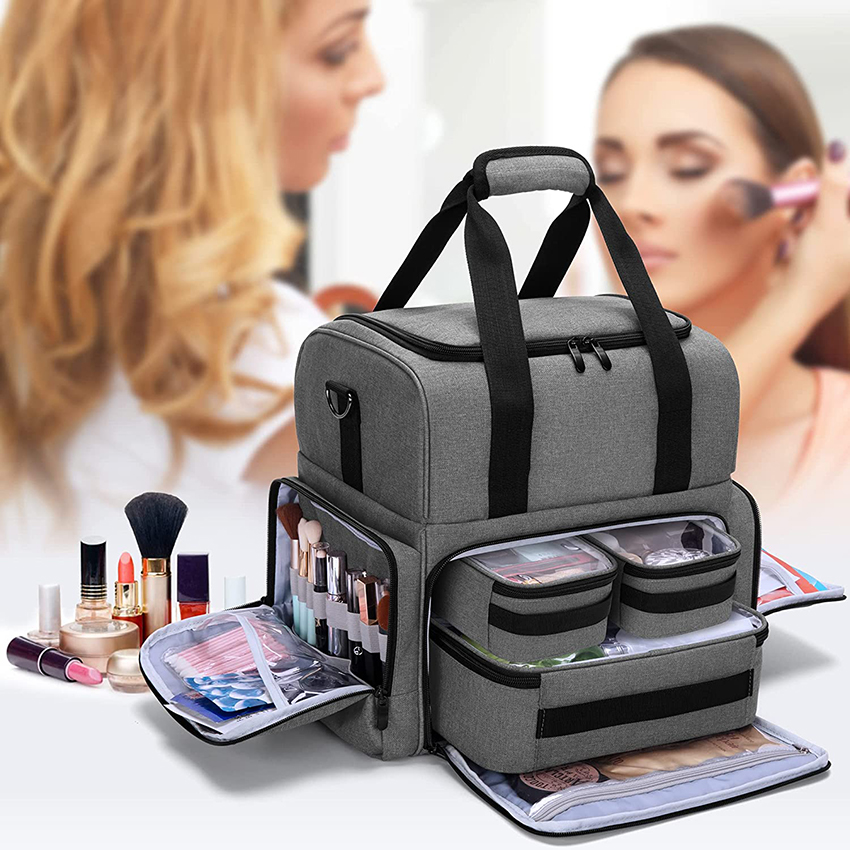 Large Travel Makeup Bag with 3 Inner Removable Pouches,Large Cosmetic Bag Cosmetic Bags RJ21692