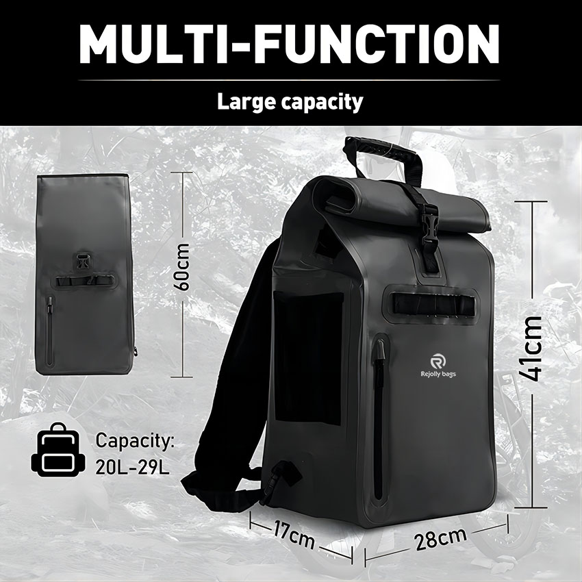 Large Capacity Waterproof Bike Pannier Backpack Dry Bike Rear Seat Trunk Bag RJ228355