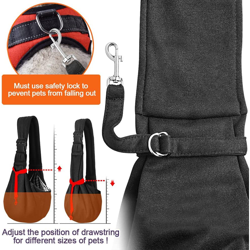 Dog Sling Carrier for Small Dogs Puppy Carrier for Small Dogs Adjustable Strap & Zipper Pocket Pet Bag RJ20690