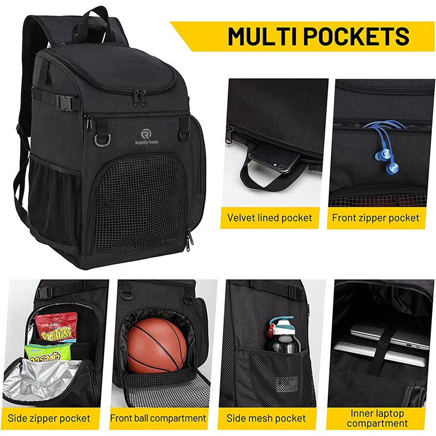 Basketball Backpack Large Sports Bag for Men Women with Laptop Compartment, Soccer, Volleyball, Swim, Gym, Travel Ball Bag RJ196113