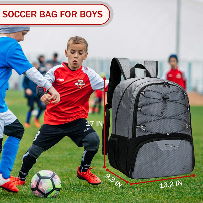 Soccer Backpack & & Backpack for Football Volleyball Basketball for Boys,with Ball Compartment and Separate Cleat Training Ball Bag RJ19699