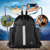 Drawstring Backpack Sports Gym Bag With Shoe Compartment and Two Water Bottle Holder Ball Bag RJ196120