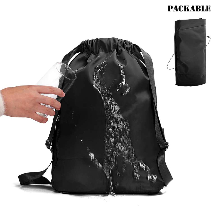 Waterproof Drawstring Gym Backpack Bag for Men & Women, Sport Gym Sack Mini Travel Daypack Ball Bag RJ196125