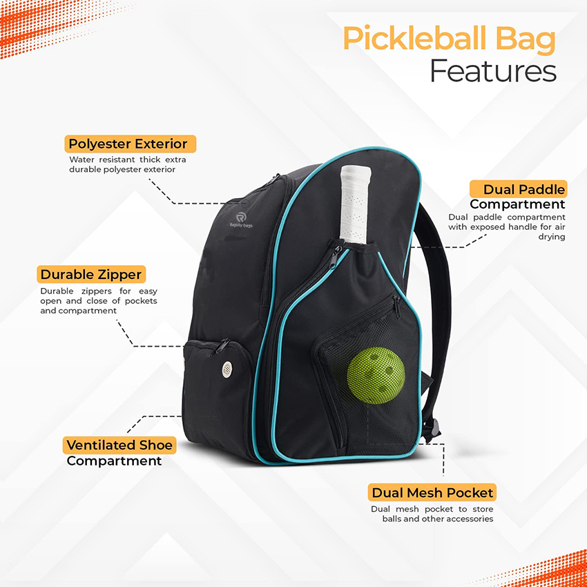 Backpack for Pickleball paddles, equipment & accessories - shoe compartment, water resistant Sports Bag RJ196146