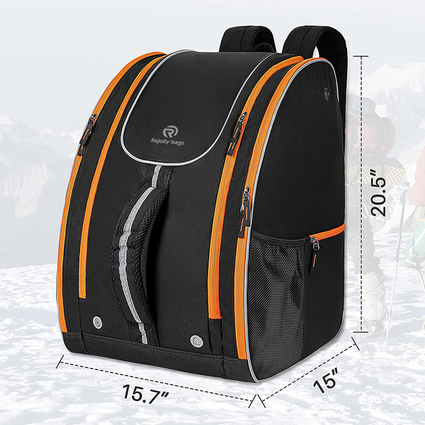 Waterproof Snowboard Boot Backpack, 65L Extra Large Capacity Travel Luggage for Snow Boots, Jacket, Helmet, Goggles, Gloves Sports Bag RJ196145