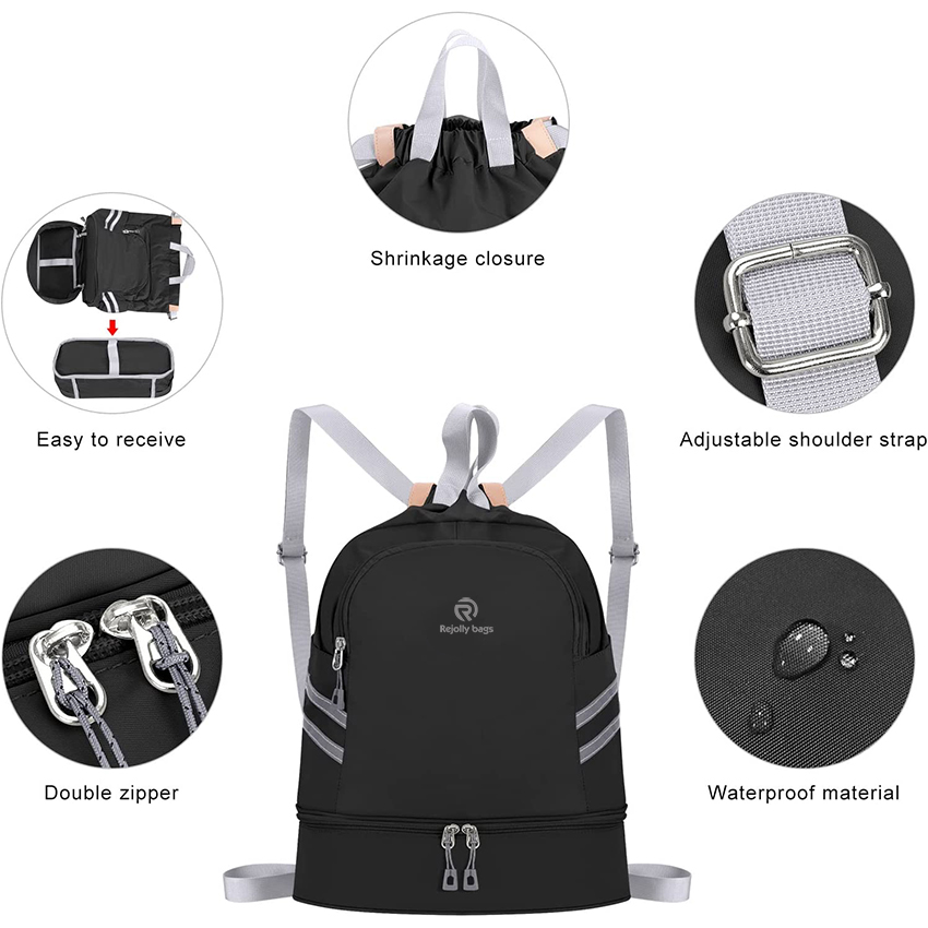 Sports Gym Bag Waterproof String Bag Backpack with Shoe Compartment for Travel Hiking Swimming Ball Bag RJ196130