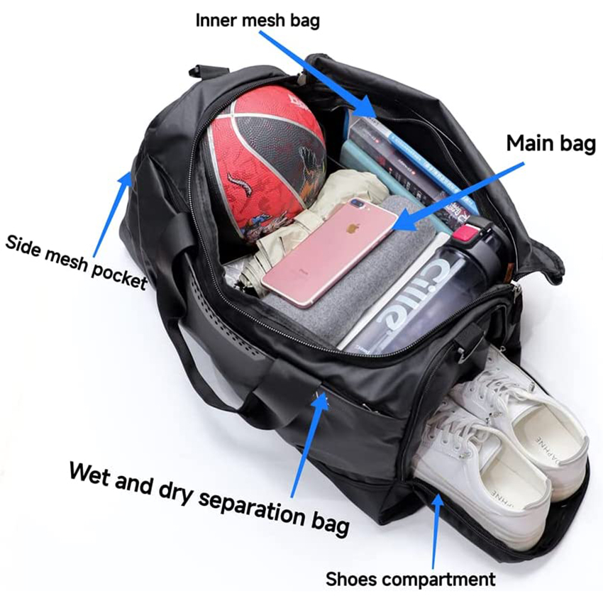 Travel Duffel Bag Sports Gym Bag with Dry Wet Pocket & Shoes Compartment for Women and Men Sports Bag RJ196174