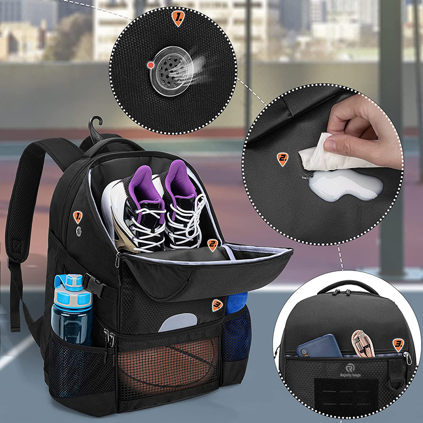 Basketball Backpack for Men, Soccer Bag with Ball Compartment & Shoe Compartment for Basketball, Soccer, Volleyball Training Ball Bag RJ196102