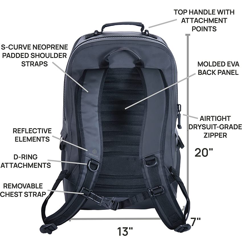 Waterproof Submersible Backpack with Laptop Sleeve & Airtight Zippers for Outdoors, Travel, Boating, Kayaking, Surfing, Floating Dry Bags RJ228391