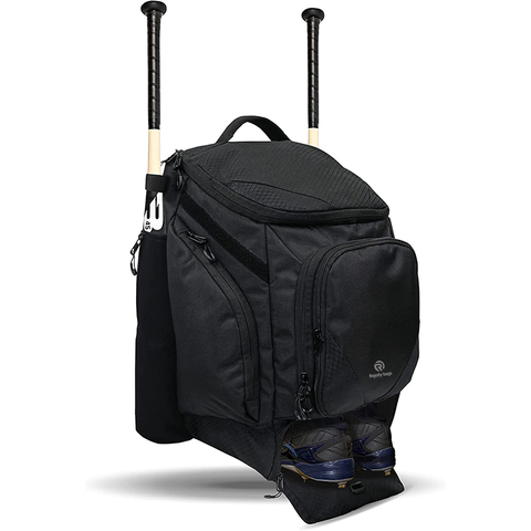 Softball Dual Bat and Equipment Backpack Bag Ventilated Cleat Shoe Compartment 2 Zippered Cushioned Bat Sleeves Trolley Sleeve RJ19680