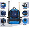 Softball Bag with Separate Shoe Compartment, Large Baseball Backpack, Softball Backpack with Fence Hook, Baseball Bat Bag with 4 Bat Sleeves Baseball Bags RJ19682