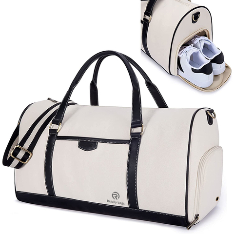 Canvas Sport Gym Bag Weekender Bags for Women Overnight Bag Carry On with Shoe Compartment Duffel Bags RJ204207