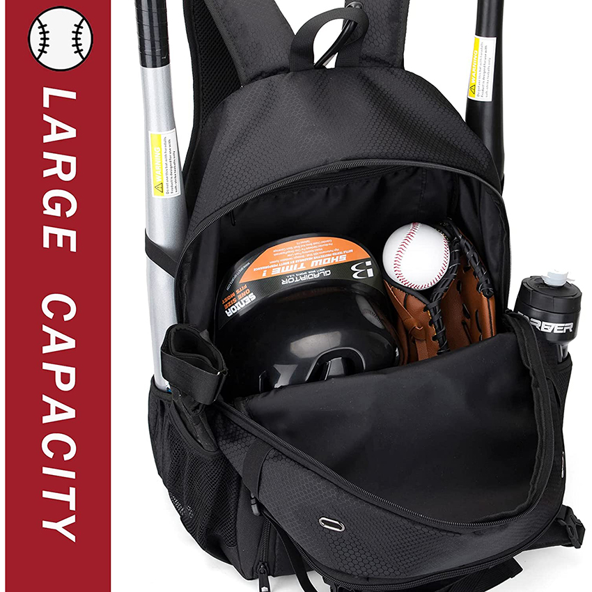 Softball Bag for Baseball Gear & T-Ball Bat, Youth Baseball Backpack with Shoes Compartment for Girls, Boys Baseball Bags RJ19653