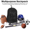 Sports Bag for T-Ball & Softball Equipment, Bat & Glove Holder Backpack with Helmet & Shoe Compartments for Youth and Adult Baseball Bag RJ19686