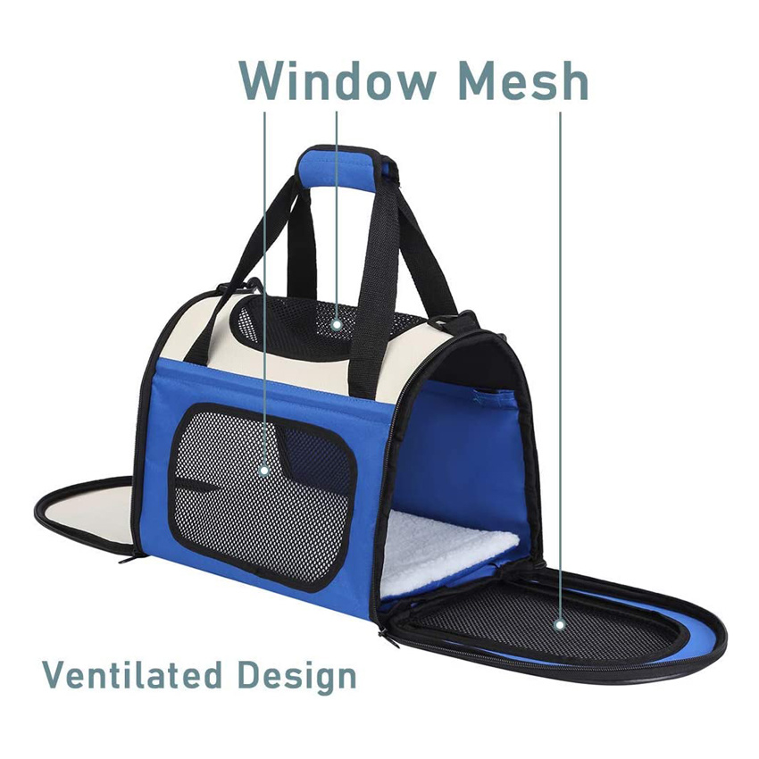 Airline Approved Dog Carrier Portable Breathable Pet Travel Bag Wholesale Foldable Puppy Bag