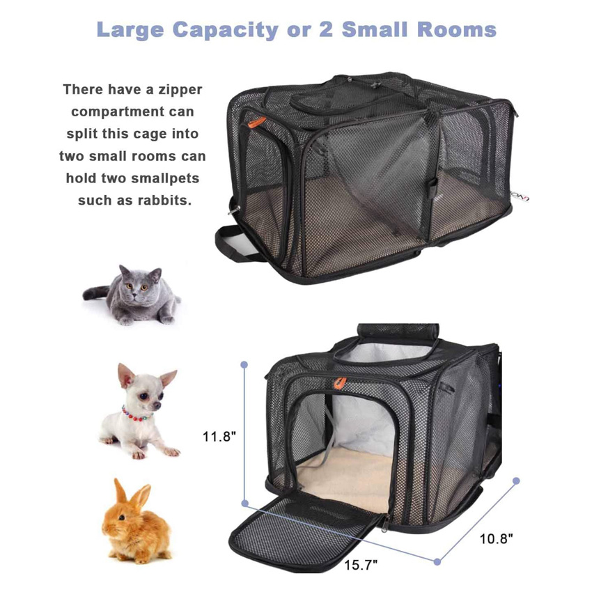 Foldable Pop-up Pet Carrier Collapsible Soft Sides Pet Crate for Medium Cats Small Dogs Rabbits Pet House