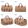 Brown Carry on Garment Bag Mens Suit Bag for Travel Business Large Canvas Duffel Bag