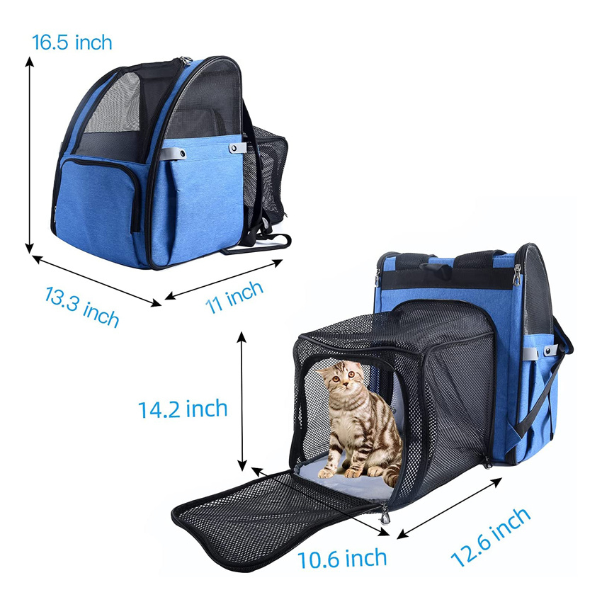 Foldable China Wholesale Pet Backpack Durable Pet Carrier Bags for Travel Hiking Walking