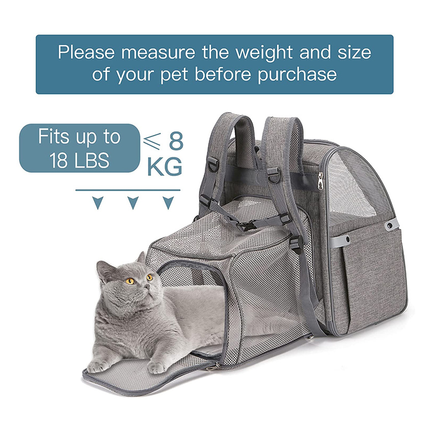 Pet Carrier Backpack Breathable Dog Cat Carrier Bags Expandable Pet Bag