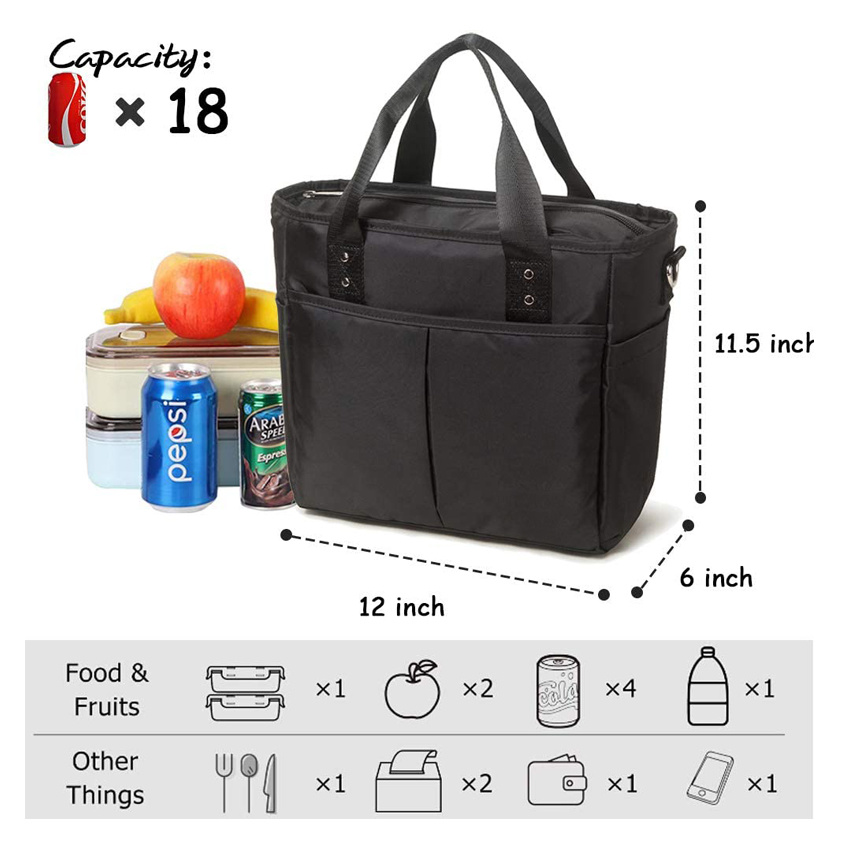 Insulated Lunch Bag Extra Large Food Bottle Tote Bag Durable Reusable Cooler Box Bag